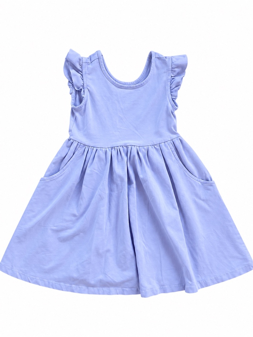 Hanna Andersson Lilac Flutter-Sleeve Pocket Dress